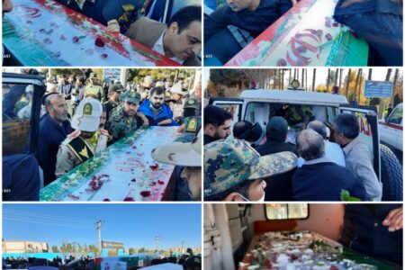 وداع با شهدای حادثه تروریستی راسک با پیکرهای پاک و مطهر لاله‌ های پرپر شده