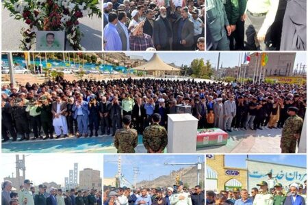 مراسم تشییع پیکر مطهر شهید «نعمت نوری» در زاهدان برگزار شد