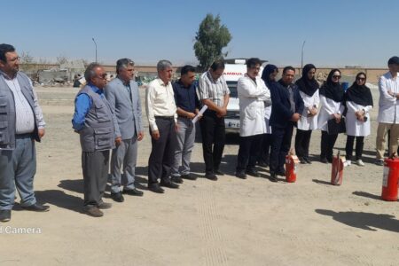 برگزاری مانور روز ایمنی و آتش‌نشانی در کارخانه مینو شرق زاهدان